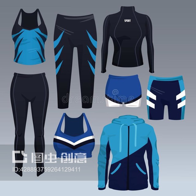 一套運動服裝系列Set of sport wear collection