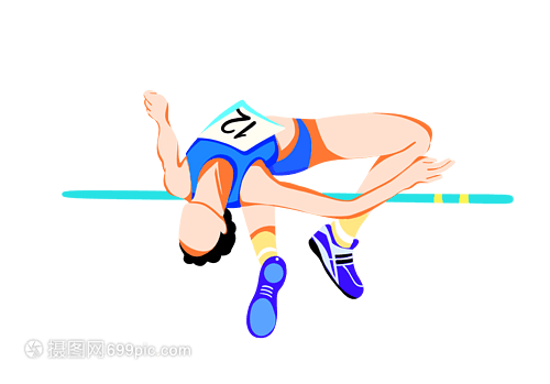 跳高運動員 在田徑場上超越極限